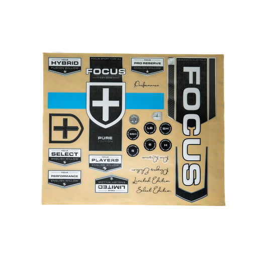 Focus Cricket Bat Sticker Set - Pure