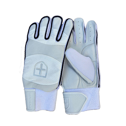 Focus Indoor Batting Gloves - White