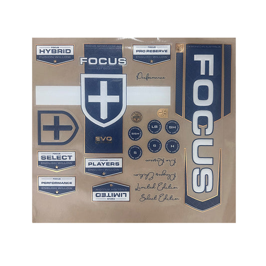 Focus Cricket Bat Sticker Set - Evo